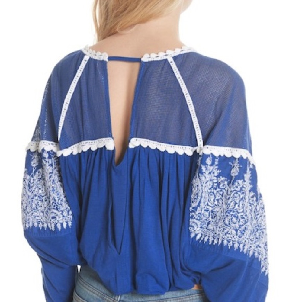 NWT Free People Carly Embroidered Blouse - Picture 4 of 4
